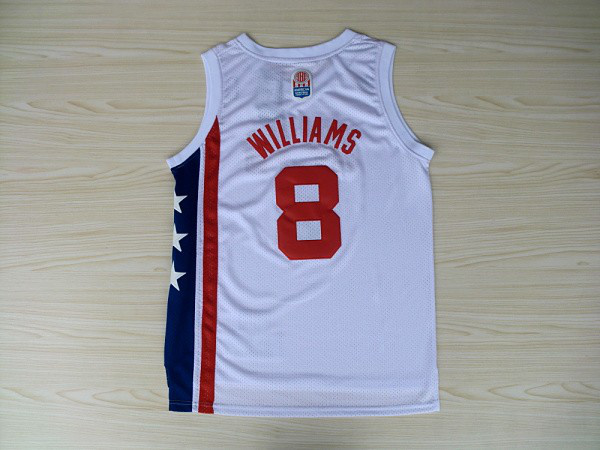  NBA Brooklyn Nets 8 Deron Williams Soul ABA Hardwood Classic Swingman White Jerseys